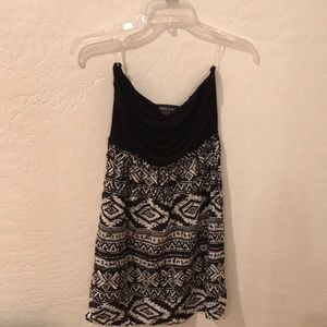Tribal print strapless dress